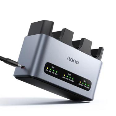 Imagem de llano Carregador de bateria 30W LP-E17: compartimento triplo rápido para baterias de câmera Canon para câmera Canon EOS R50 R8 R10 R100 RP T6i T7i T8i T6S SL2 SL3 M3 M5 M6 77D 200D 250D, USB-C, LED