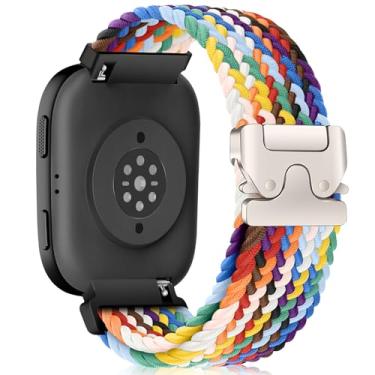 Imagem de MiKoyi Pulseira trançada de nylon de 22 mm compatível com Amazfit Bip 6/5/5 Unity, GTR 4/3 Pro/3/2 eSIM/2e, pulseira trançada elástica, pulseira esportiva de nylon para Amazfit Balance/Cheetah/Cheetah