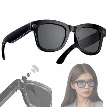 Imagem de Óculos Inteligentes Para Gravação De Vídeo HD 1080P Com Wi-Fi/Bluetooth 5.3, Câmera Ultra-ampla De 5MP E Controle De Voz Por IA, Óculos Esportivos Para Atividades Ao Ar Livre(Black)