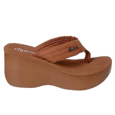 Imagem de TAMANCO FEMININO DIJEAN 276 PLATFORMA ANABELA SALTO 7 CM Cor:Ambar;Tamanho:37