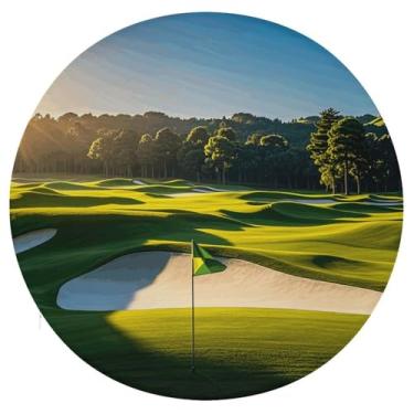 Imagem de NQHJT Almofadas de cadeira de campo de golfe verdes almofada de assento de algodão com...
