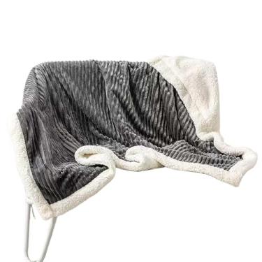 Imagem de Cobertor Manta Glamour Com Sherpa Lã De Carneiro Casal Dupla Face 1,80 x 2,20 Super Macia,cobertor casal grosso(Cinza)