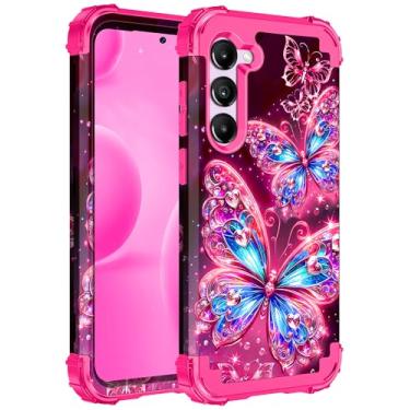 Imagem de Casetego Capa para Galaxy S23 5G, brilham no escuro, três camadas, resistente, à prova de choque, proteção total, policarbonato rígido + capa amortecedora de TPU macio para Samsung Galaxy S23 de 6,1