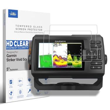 Imagem de INNOSURE [Pacote com 2] Protetor de tela de vidro temperado para Garmin Striker Vivid 5cv, Striker Plus 5cv Fishfinder tela sensível ao toque de 5 polegadas 9H antiarranhões/impressões digitais (HD