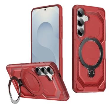 Imagem de Capa com suporte magnético para Samsung Galaxy S25 Ultra S24 S23 Plus S20 Fe S22 S21 A55 A35 A25 A16 A15 A14 A13 5g A06 4g (para Galaxy A55 5G/vermelho)