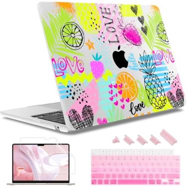 Imagem de May Chen Capa para MacBook Air de 13,6 polegadas versão 2025/2024/2023/2022 (modelo A2681 A3113 A3240, chip M2 M3 M4) – Capa rígida para laptop com capa de teclado e protetor de tela, fruta sem