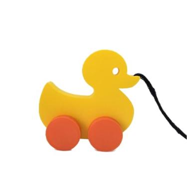 Imagem de Pato Quá, Brinquedo de Rodas Brinquedo de Puxar Em PLA Educativo para Crianças Com Rodas Giratórias