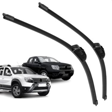 Imagem de Par Palheta Dianteira Limpadora De Para Brisa Duster Oroch 2011 a 2020 De Silicone