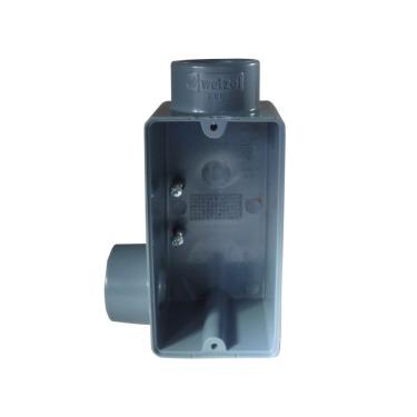 Imagem de Caixa Derivação Fixa PVC Conduletzel Cinza Tipo LL S/ Rosca S/ Placa – Wetzel | ¾" LLCSR-15 Cód. E013050031