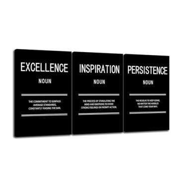 Imagem de Inspiration Excellence Persistence Tela Inspiradora Criação de Arte de Parede Motivacional Pôster Pintura Moderna Inspiradora Arte para Escritório Casa Sala de Estar Esticada e Emoldurada [122.1 cm L