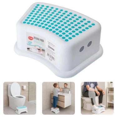 Imagem de Degrau Banheiro Infantil Antiderrapante Banquinho Auxiliar Pés Vaso Sa