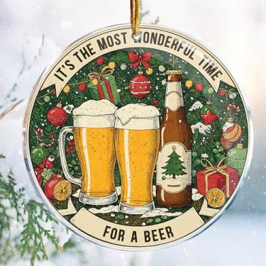 Imagem de Decorações de Natal – Impressão dupla face acrílica de 9 cm (É a época mais maravilhosa para uma cerveja 2 – Ideias para amigos que bebem cerveja)