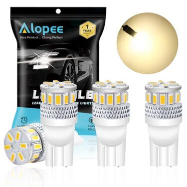 Imagem de ALOPEE Lâmpada de LED 194, lâmpada de LED branca quente macia 168, LED 921 2825 para substituição não polaridade T10 W5W 175 501 para placa de licença luz mapa cúpula porta porta-malas 18SMD 3014 chips, DC 12-24V, pacote com 4