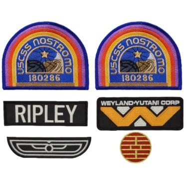 Imagem de Conjunto de 6 peças Alien Ripley U.S.C.S.S Nostromo Flight Wings Patch - Ferro na costura na parte de trás B235