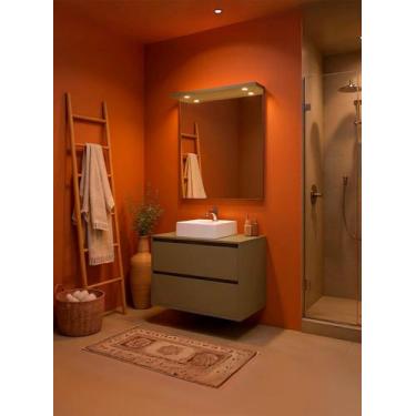 Imagem de Gabinete para Banheiro com Cuba e Espelheira com Led 80cm Mdf Verde Du