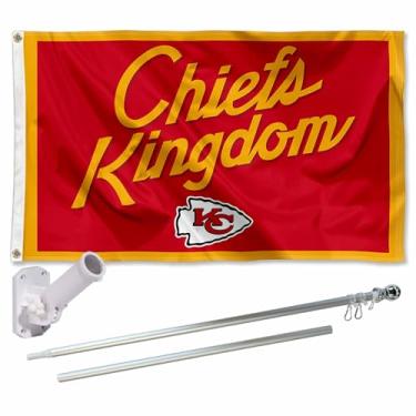 Imagem de WinCraft Kit de montagem de mastro e suporte de bandeira do Kansas City Chiefs Chiefs Kingdom