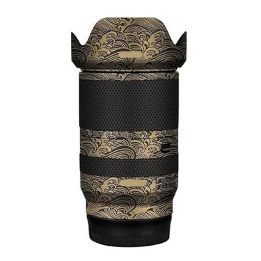 Imagem de Adesivo de lente de câmera para Tamron 18-300 mm F3.5-6.3 adequado para Sony Mount Macro Coat Wraps Film Protector Vinyl Decal Skin 18 300 (Wave Gold)
