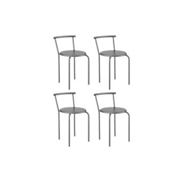 Imagem de Kit 4 Banqueta de Cozinha 105 4 Uni Preto/Courano Preto - Carraro