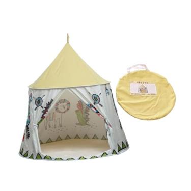 Imagem de Amagogo Barraca infantil, tenda dobrável, crianças criativas jogam barraca, crianças Castle Playhouse para carnavais, playgrounds, crianças, meninas meninas, Bege