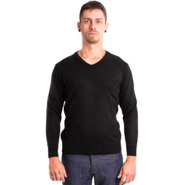 Imagem de Suéter Blusa De Frio Lã Tricot Manga Longa Gola V Inverno - Fardas Uni