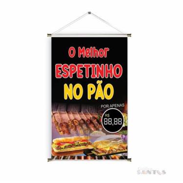 Imagem de Banner pronto Espetinho no Pão BA 218 medida 45x70 cm arte pronta