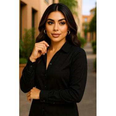 Imagem de Saída De Praia Chemise Vestido Moda Praia Elegante Casual Manga Longa 