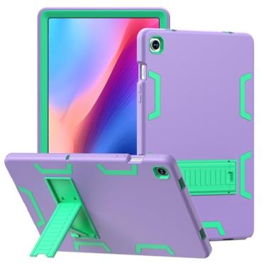 Imagem de SPIUST Para Samsung Galaxy Tab A9+/A9 Plus 28.9 cm 2023, capa resistente à prova de choque, capa com suporte integrado para tablet Tab A9+ (roxo/verde claro)