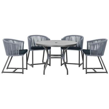 Imagem de Mesa Com 4 Cadeiras E Noronha Estofado 12 Trama autêntico Prata