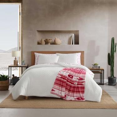 Imagem de Wrangler - Jogo de cama Queen, resistente a rugas, edredom macio e suave com jogo de lençol e cobertor combinando, leve para conforto em todas as estações (branco geométrico edona)