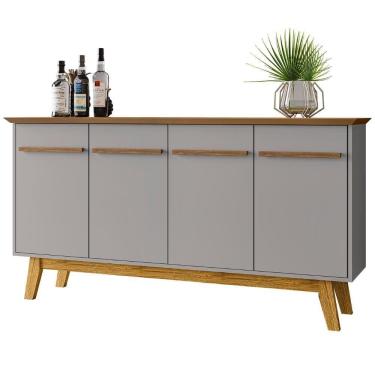 Imagem de Buffet Aparador Sala De Estar 160cm 4 Portas Opala Cinamomo-off - Bechara