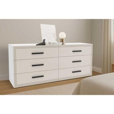 Imagem de Cômoda De Quarto Valência C- 6 Gavetas Branco-creme - Politorno