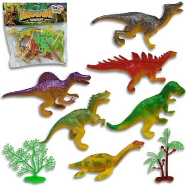 Imagem de Brinquedo Dinossauro Animais Miniatura Plástico Rex Menino