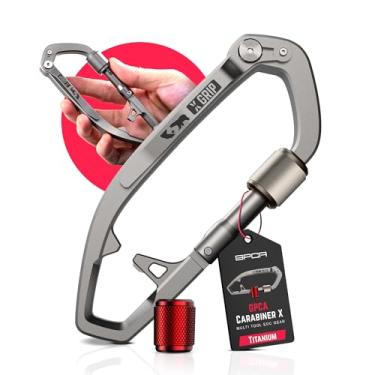 Imagem de GPCA Mosquetão multiferramentas para acampamento, coleira de cachorro, porta-chaves, abridor de garrafa e clipe de bolso – Equipamento versátil ao ar livre para transporte diário (mosquetão GP X com