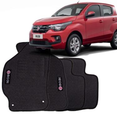 Imagem de Kit com 4 Peças de Tapete Borracha Impermeável Automotivo Fiat Mobi 20