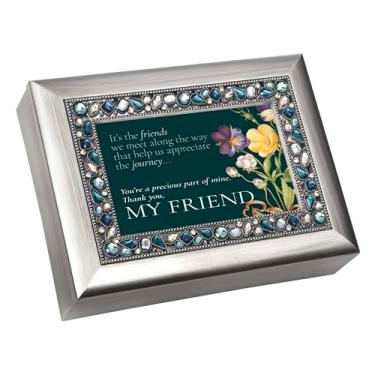 Imagem de Cottage Garden Caixa de joias com foto musical toca Tune Wind Beneath My Wings 15 x 20 cm acrílico e vidro Friends We Meet Along