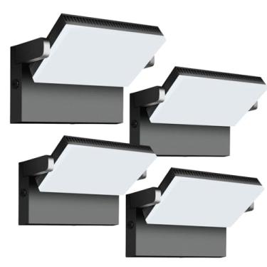 Imagem de BIRITALO Luz de LED para parede de 120 W, holofotes comerciais pretos ajustáveis à prova d'água, 14200LM 5000K, áreas de segurança externas, iluminação 110~277V para armazém, quintal, edifício