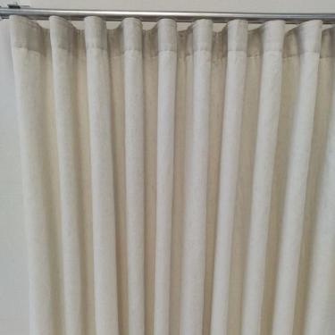 Imagem de Cortina Para Sala De Voil Linho Com Forro Trilho Wave Suiço 4,00x2,60 