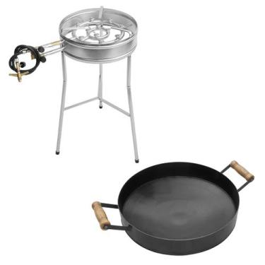 Imagem de Kit Fogareiro C/ Tripé 60cm 110.1 E Disco Arado 38,5cm 056.1 - Papalég