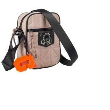 Imagem de Shoulder Bag Bolsa Garfield Nylon Crinkle E Matelasse Bege - Semax