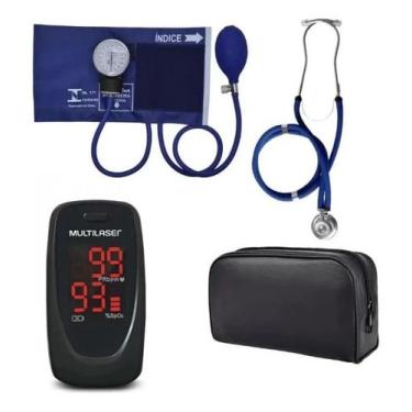 Imagem de Kit Acadêmico Para Enfermagem Premium Com Oxímetro E Estojo, Azul