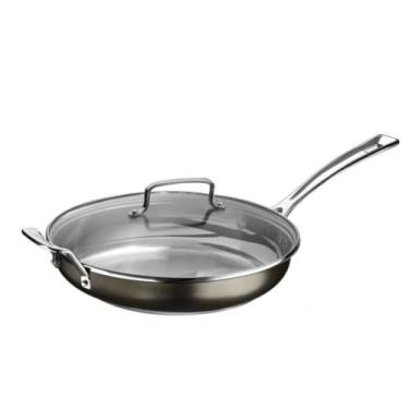 Imagem de FRIGIDEIRA CUISINART BLACK STAINLESS COLLECTION COM TAMPA DE VIDRO 20 CM BSC722-30H