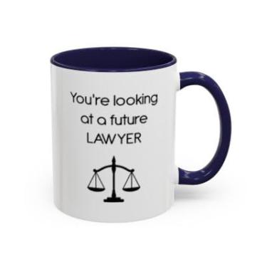 Imagem de Caneca Future Lawyer Accent – Presente para estudantes de direito, pré-direito ou aspirantes a advogados - ideia de presente de aniversário e Natal (azul-marinho, 325 ml)