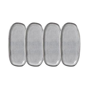 Imagem de Conjunto de Travessas Oval Rasa Mini Porto Brasil Orgânico Dust 16,5x8cm - 4 Peças	