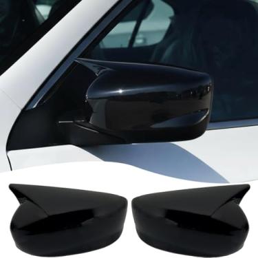 Imagem de MUXEE Capa de espelho lateral, para 9º Honda Accord 2013 2014 2015 2016 2017 2 peças 2 peças de acessórios para carro - preto brilhante (sem recorte de seta)