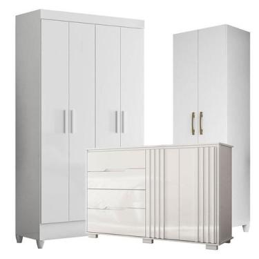 Imagem de Guarda Roupa Infantil Madri com Cômoda Texas e Armário Multiuso New Ír