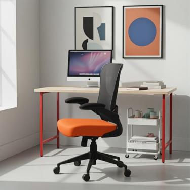 Imagem de Cadeira Escritorio Ergonomica e Confortável DT3 Vita com revestimento Mesh Spandex+Tecido Softex, braço retrátil até 90º,Espuma Injetada, Certificada NR-17 (Orange)