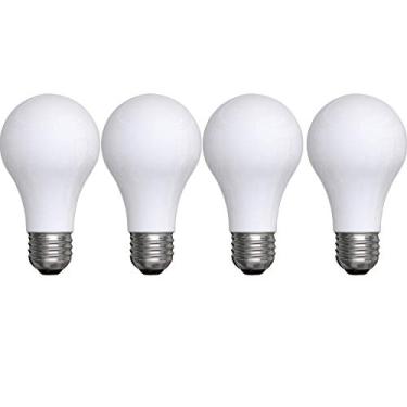 Imagem de Lâmpada LED GE Classic A19 de uso geral, substituição de 60 watts, base média, branco suave, pacote com 4