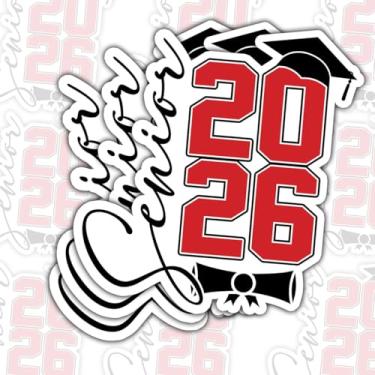 Imagem de Adesivo Class of Senior 2026 (3 peças) Adesivos de formatura com glitter rosa para meninas do ensino médio e universitários decalque de carro para laptop garrafa de água fichário capa de telefone 7,6