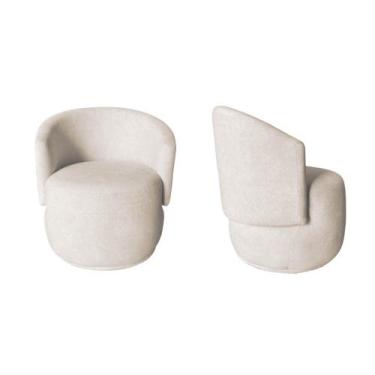 Imagem de Kit 2 Poltronas Decorativa Beatriz Orgânica Veludo Marfim - Mansão Dec