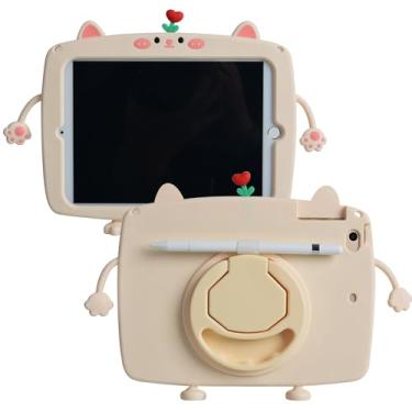 Imagem de Capa de desenho animado para iPad Pro 11/10 polegadas/iPad Air 4, MONEHOYSY com suporte de silicone macio fofo [à prova de quedas, à prova de choque, antiderrapante] Capa traseira com suporte traseiro